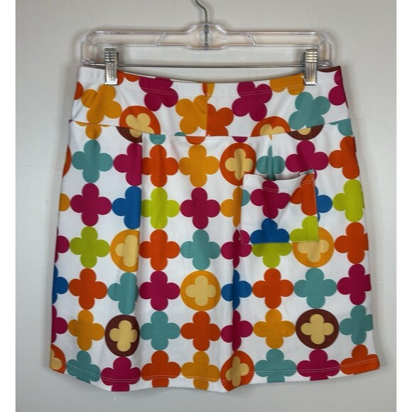 B SKINZ Women Tennis/Golf Performance Skort Medium Colorful Print Skirt Athletic - Picture 3 of 9